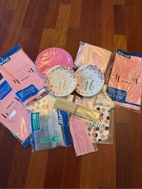 Sweet 16 Pink Party Supplies Kit - Party!